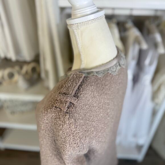 Banana Republic Women's Size 6 Beige Lace Trimmed Jacket  #3512 - Picture 5 of 9